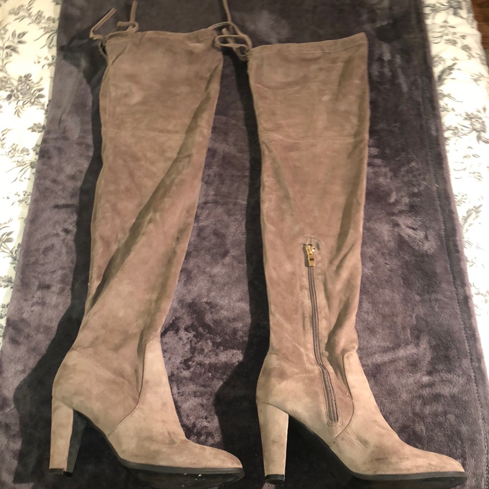 Catherine Malandrino Taupe Over The Knee Boots